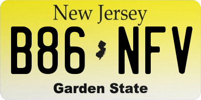 NJ license plate B86NFV