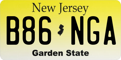 NJ license plate B86NGA