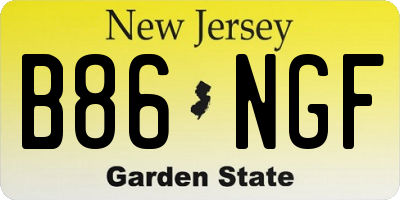 NJ license plate B86NGF