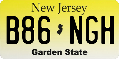 NJ license plate B86NGH