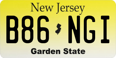 NJ license plate B86NGI
