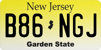 NJ license plate B86NGJ