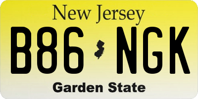 NJ license plate B86NGK
