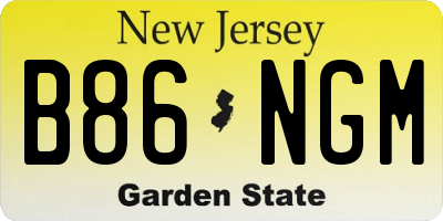 NJ license plate B86NGM
