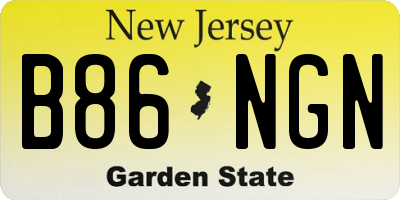 NJ license plate B86NGN