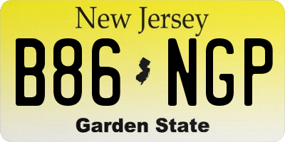 NJ license plate B86NGP