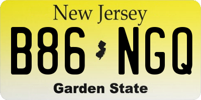 NJ license plate B86NGQ