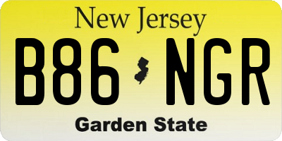 NJ license plate B86NGR