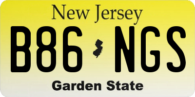 NJ license plate B86NGS