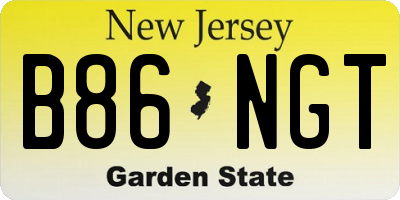 NJ license plate B86NGT
