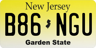 NJ license plate B86NGU