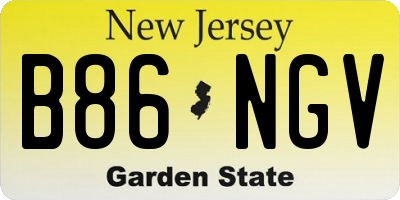 NJ license plate B86NGV