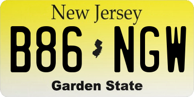 NJ license plate B86NGW
