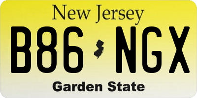 NJ license plate B86NGX