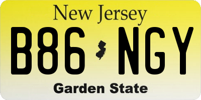 NJ license plate B86NGY