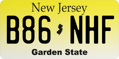 NJ license plate B86NHF