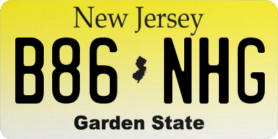 NJ license plate B86NHG