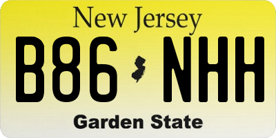 NJ license plate B86NHH