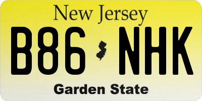 NJ license plate B86NHK