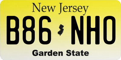 NJ license plate B86NHO