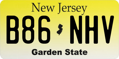 NJ license plate B86NHV