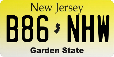 NJ license plate B86NHW