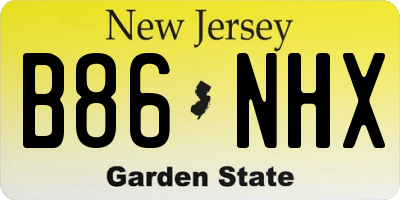NJ license plate B86NHX