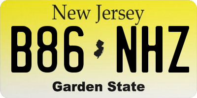 NJ license plate B86NHZ