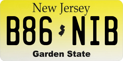 NJ license plate B86NIB
