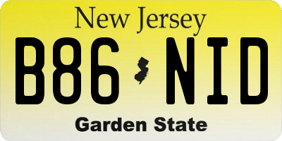 NJ license plate B86NID