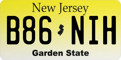 NJ license plate B86NIH