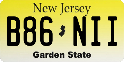 NJ license plate B86NII