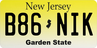 NJ license plate B86NIK