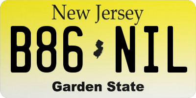 NJ license plate B86NIL