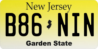 NJ license plate B86NIN