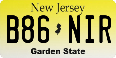NJ license plate B86NIR