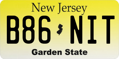 NJ license plate B86NIT
