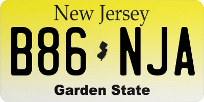 NJ license plate B86NJA