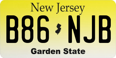 NJ license plate B86NJB