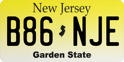 NJ license plate B86NJE