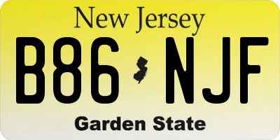 NJ license plate B86NJF