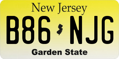 NJ license plate B86NJG