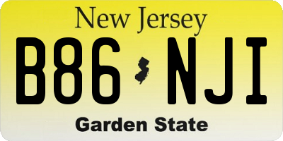 NJ license plate B86NJI
