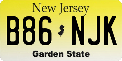 NJ license plate B86NJK