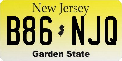 NJ license plate B86NJQ