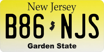 NJ license plate B86NJS