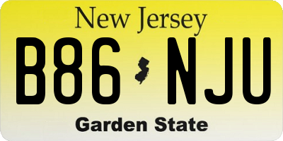NJ license plate B86NJU