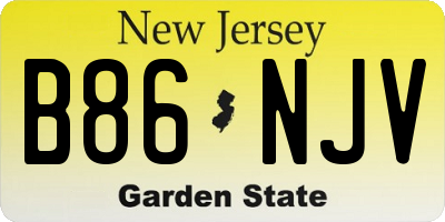 NJ license plate B86NJV