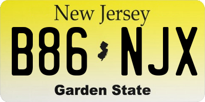 NJ license plate B86NJX