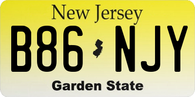 NJ license plate B86NJY